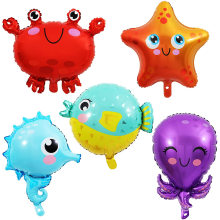 Fish Animal Foil Balloons Ocean Animals Balloons for Kids Birthday Under the Sea Party Decorations Supplies